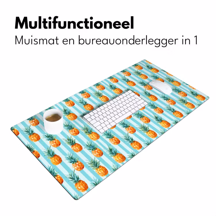 Ananas - Strepen - Groen Muismat XXL klein 681 -sfeer4