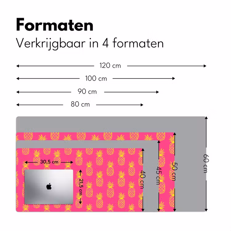 Ananas - Trendy - Roze Muismat XXL klein 681 -sfeer5