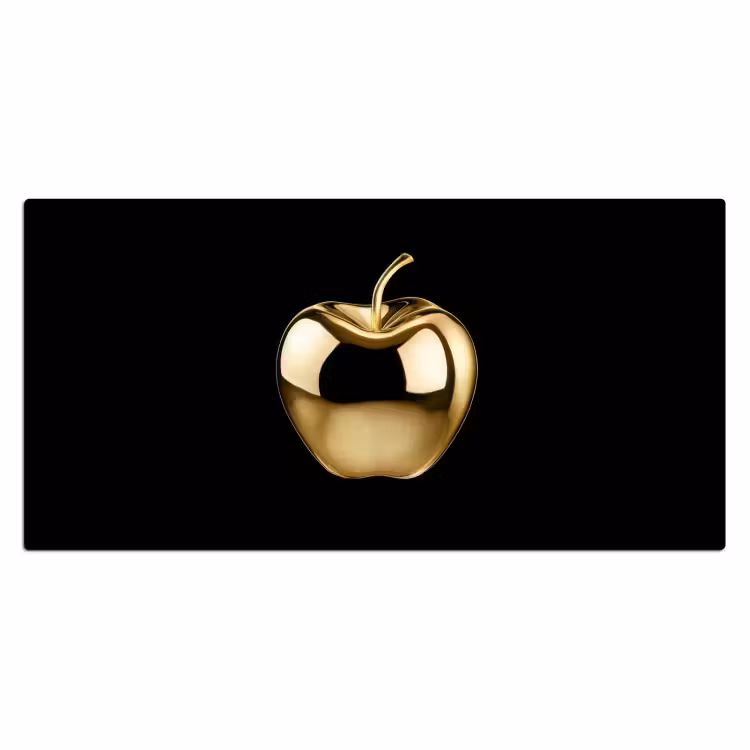 Appel - Goud - Chrome - Zwart Muismat XXL klein -3d_leeg