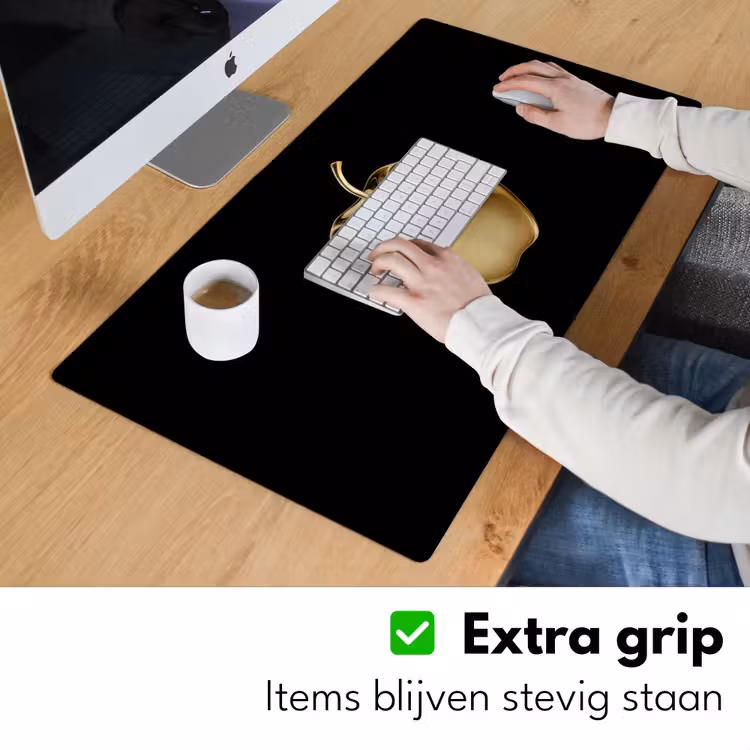 Appel - Goud - Chrome - Zwart Muismat XXL klein -sfeer3