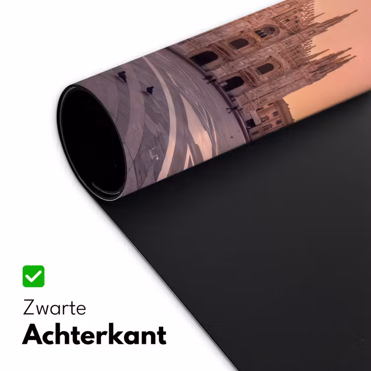 Architectuur - Milaan - Plein - Zonsopgang - Oranje Muismat XXL klein -sfeer2