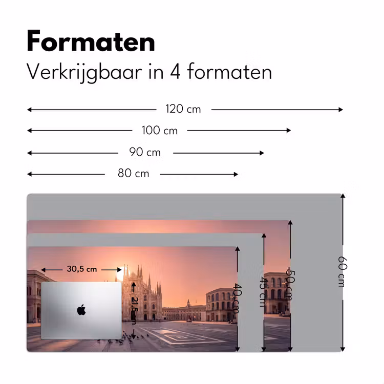 Architectuur - Milaan - Plein - Zonsopgang - Oranje Muismat XXL klein -sfeer5