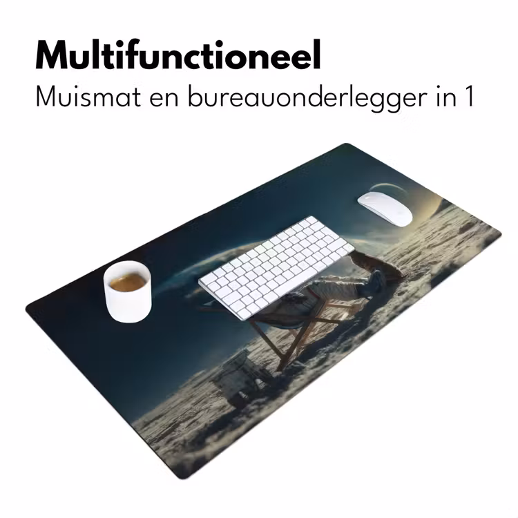 Astronaut - Kat - Glas - Stoel Muismat XXL klein -sfeer4