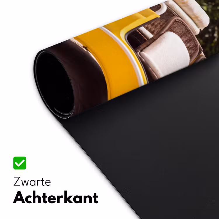Auto - Picknick - Zomer - Geel Muismat XXL klein -sfeer2