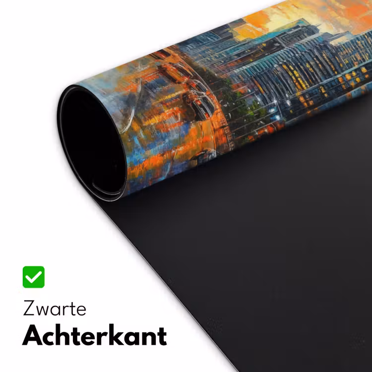 Auto - Skyline - Zon - Blauw Muismat XXL klein -sfeer2