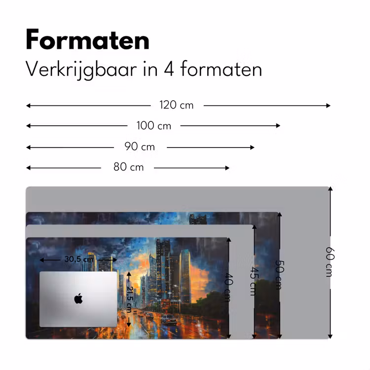 Auto - Skyline - Zon - Blauw Muismat XXL klein -sfeer5