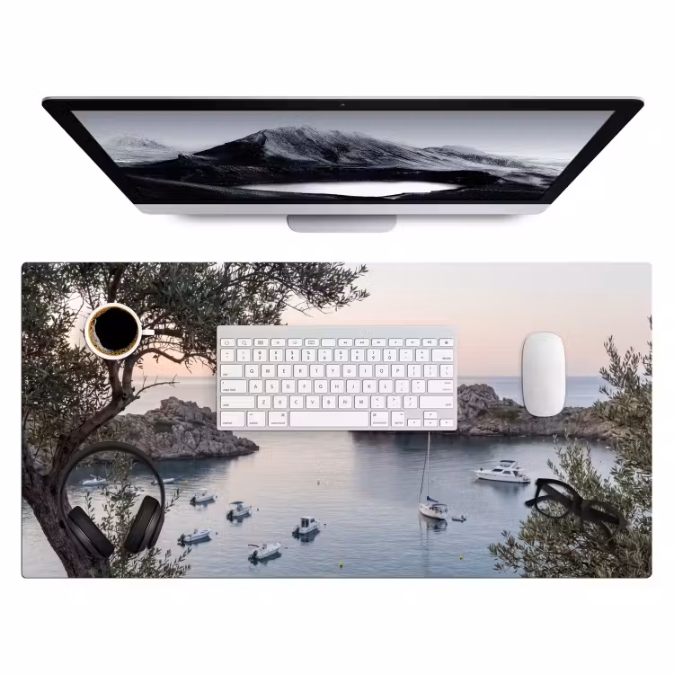 Bureau onderlegger - Baai - boten - zonsondergang - Baai - boten - zonsondergang Muismat XXL klein