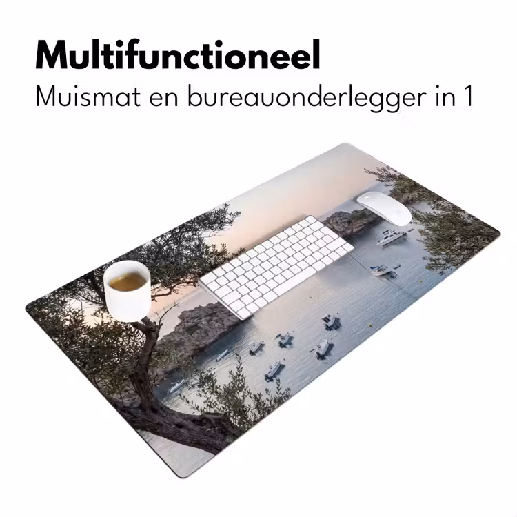 Bureau onderlegger - Baai - boten - zonsondergang - Baai - boten - zonsondergang Muismat XXL klein