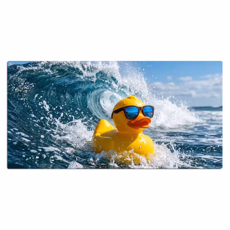 Badeend - Stoer - Golven Muismat XXL klein -3d_leeg
