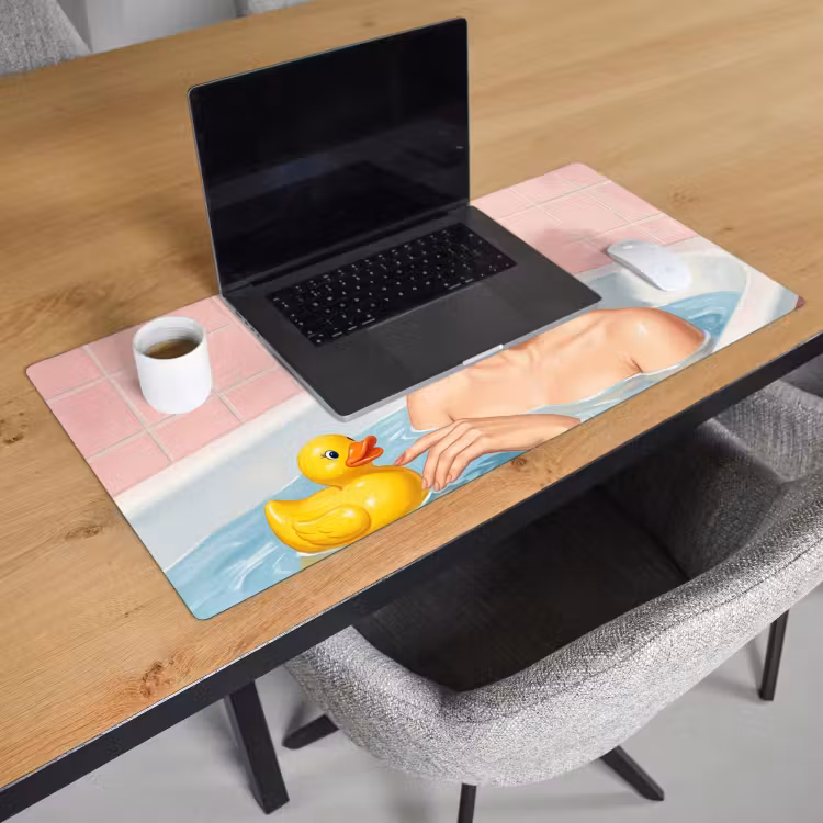 Badkamer - Eend - Blauw Muismat XXL klein -sfeer1