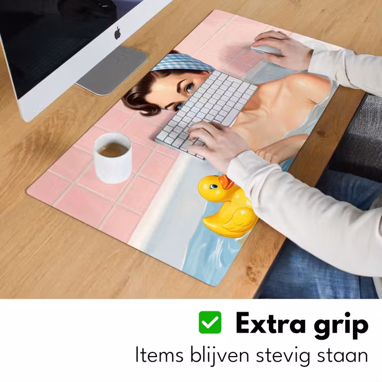Badkamer - Eend - Blauw Muismat XXL klein -sfeer3