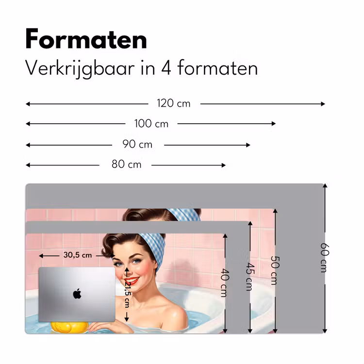 Badkamer - Eend - Blauw Muismat XXL klein -sfeer5