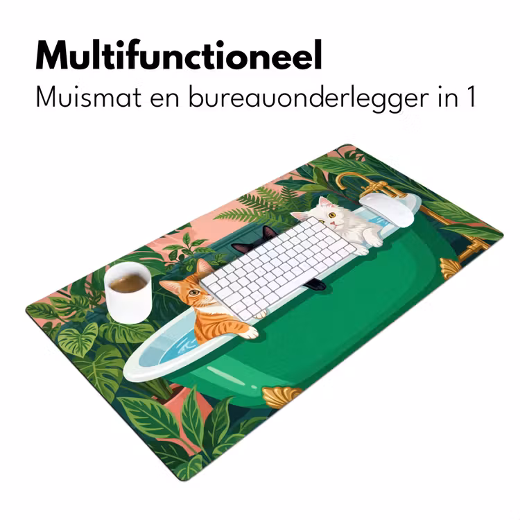 Badkamer - Kattenparade - Kleurrijk Muismat XXL klein -sfeer4