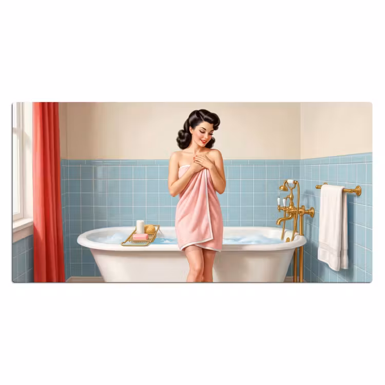 Badkamer - Vrouw - Roze Muismat XXL klein -3d_leeg