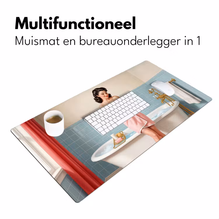 Badkamer - Vrouw - Roze Muismat XXL klein -sfeer4