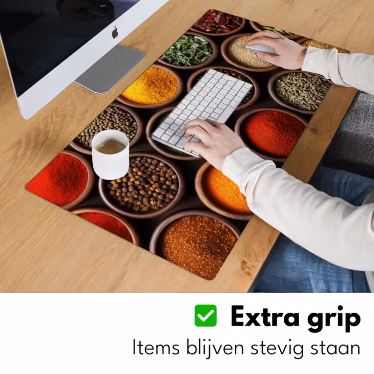 Bakjes - Hout - Kruiden - Kleurrijk Muismat XXL klein -sfeer3