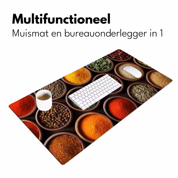 Bakjes - Hout - Kruiden - Kleurrijk Muismat XXL klein -sfeer4