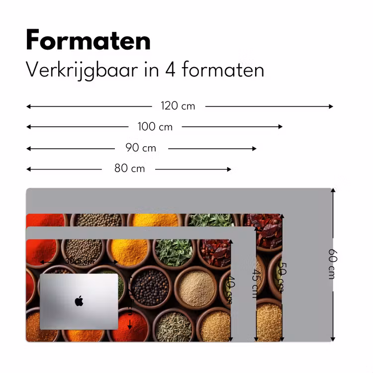 Bakjes - Hout - Kruiden - Kleurrijk Muismat XXL klein -sfeer5