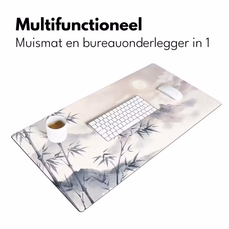 Bamboe - Azië - Grijs Muismat XXL klein -sfeer4