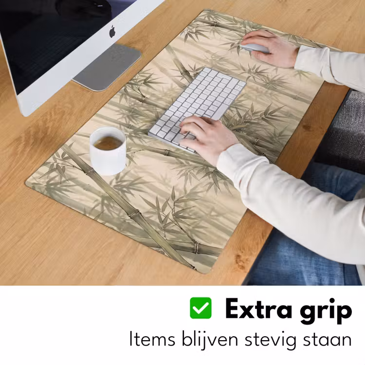 Bamboe - Bladeren - Aziatisch - Groen - Natuur Muismat XXL klein -sfeer3