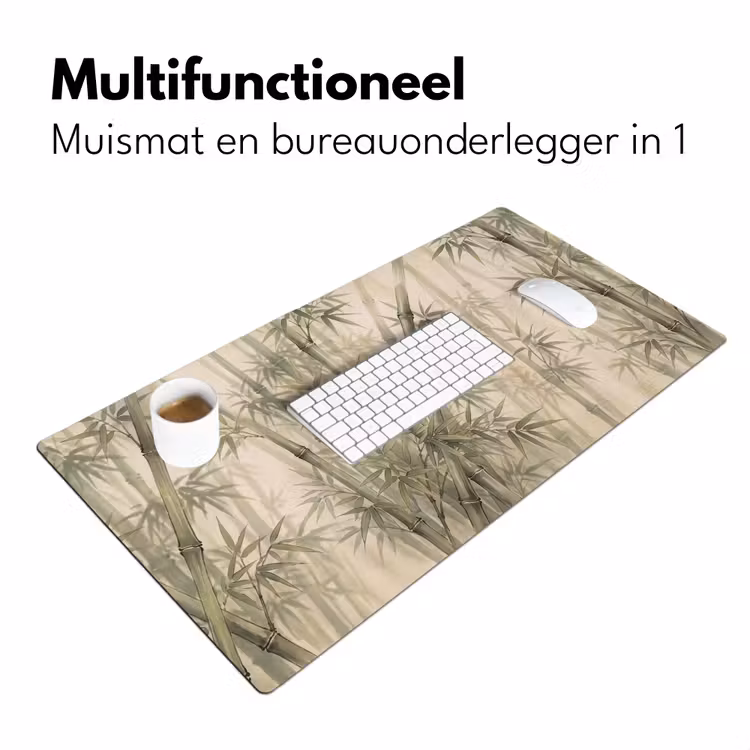 Bamboe - Bladeren - Aziatisch - Groen - Natuur Muismat XXL klein -sfeer4