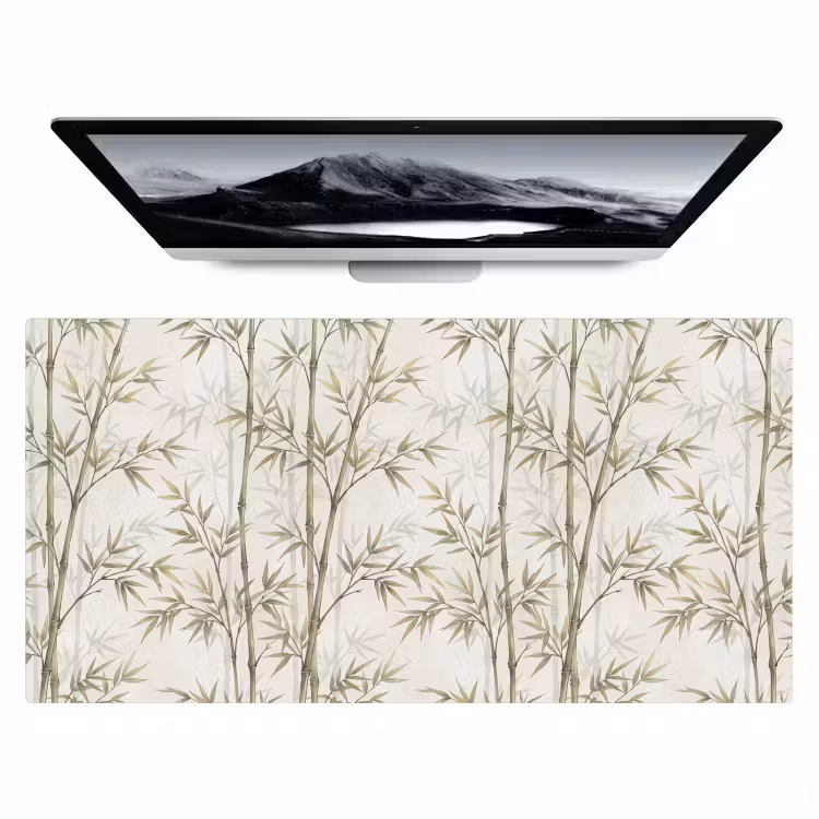 Bamboe - Bladeren - Natuur - Aquarel - Groen Muismat XXL klein -zzz3d