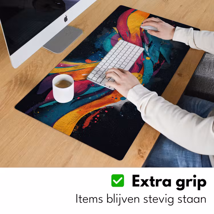 Banen - Golven - Kleurrijk - Abstract Muismat XXL klein -sfeer3