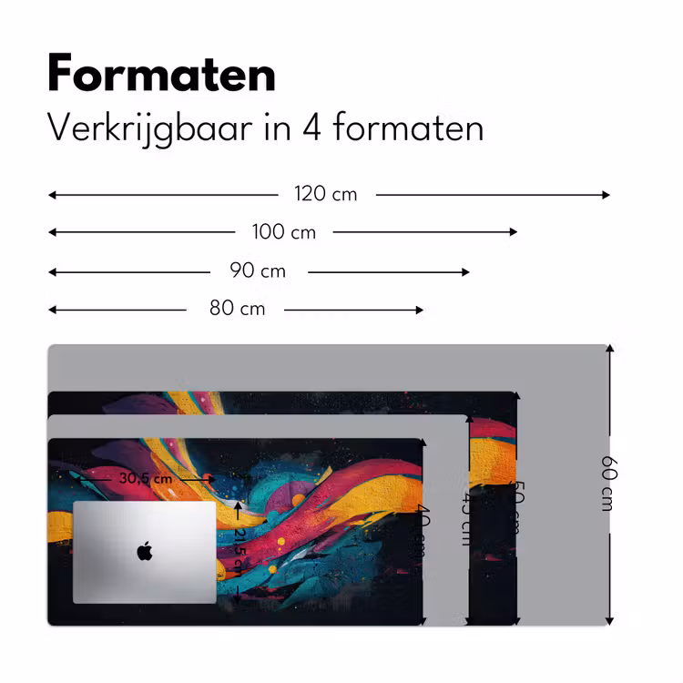 Banen - Golven - Kleurrijk - Abstract Muismat XXL klein -sfeer5