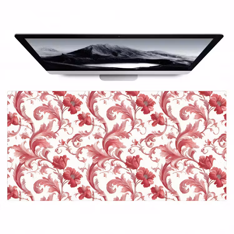 Barok - Patroon - Rood Muismat XXL klein 681 -zzz3d
