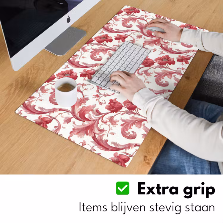 Barok - Patroon - Rood Muismat XXL klein 681 -sfeer3