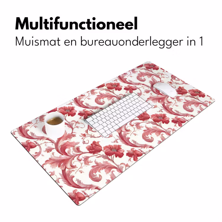 Barok - Patroon - Rood Muismat XXL klein 681 -sfeer4