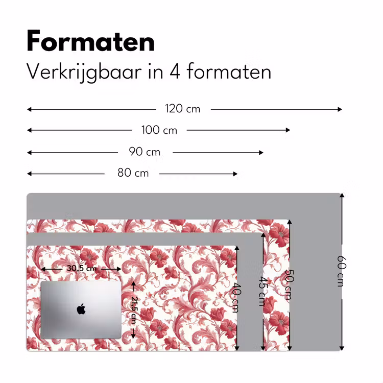 Barok - Patroon - Rood Muismat XXL klein 681 -sfeer5
