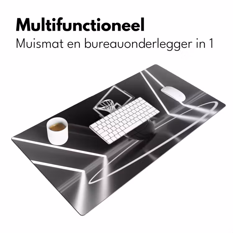 Basketbal - Basketbalveld - Lichtlijnen Muismat XXL klein -sfeer4