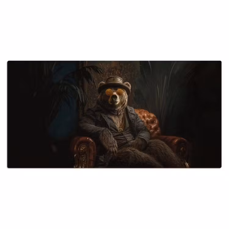 Beer - Bruin - Pak - Hoed Muismat XXL klein -3d_leeg