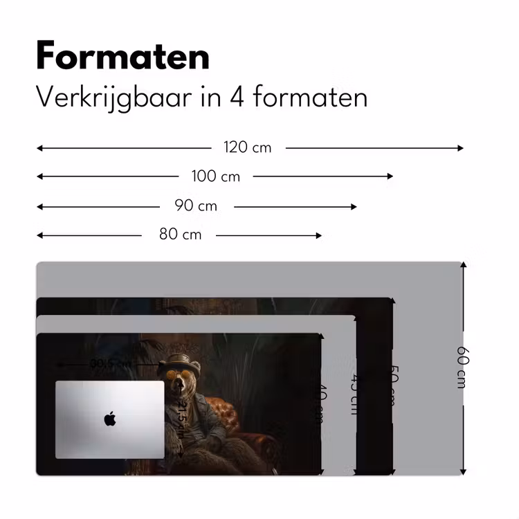 Beer - Bruin - Pak - Hoed Muismat XXL klein -sfeer5