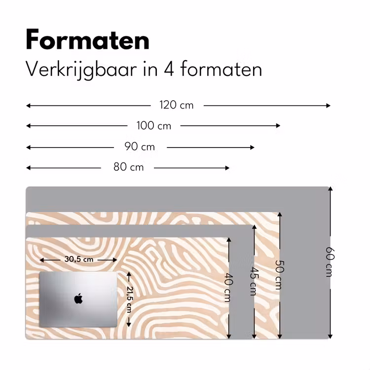 Beige - Aardspatroon Muismat XXL klein -sfeer5