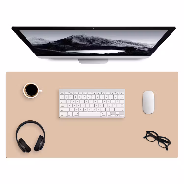 Beige - Kleuren - Effen Muismat XXL klein -3d