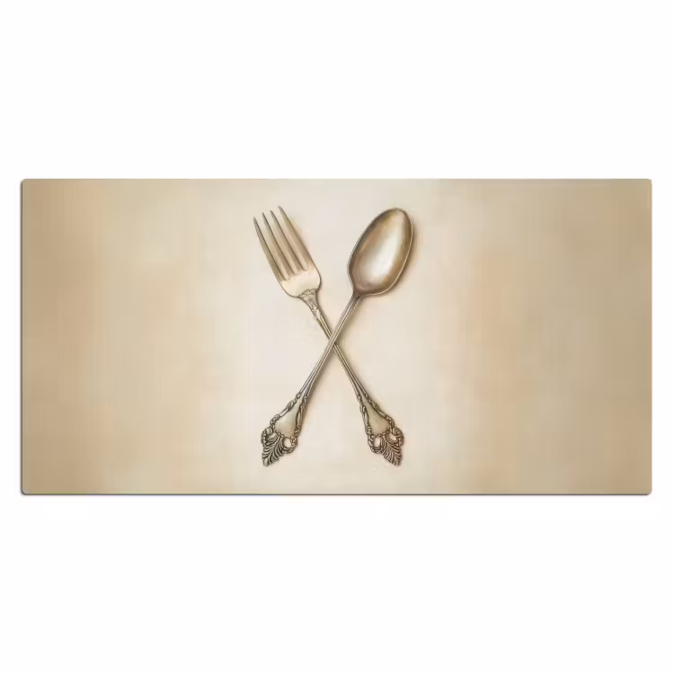 Beige - Vintage - Bestek Muismat XXL klein -3d_leeg