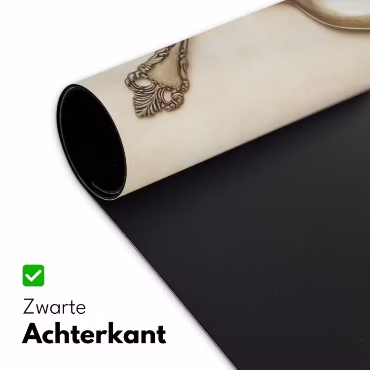 Beige - Vintage - Bestek Muismat XXL klein -sfeer2