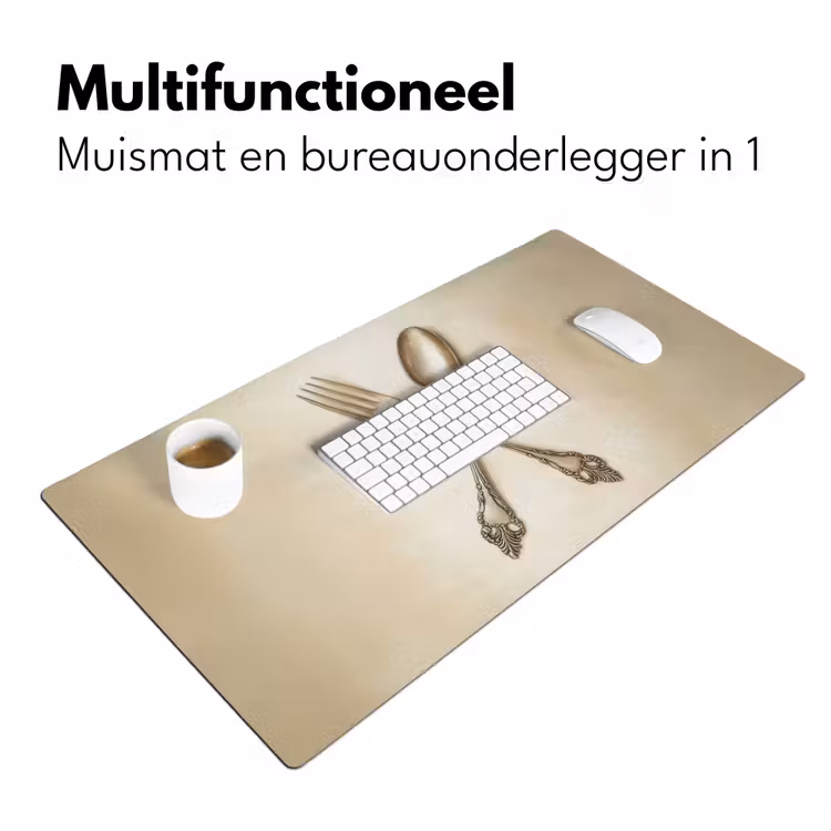 Beige - Vintage - Bestek Muismat XXL klein -sfeer4