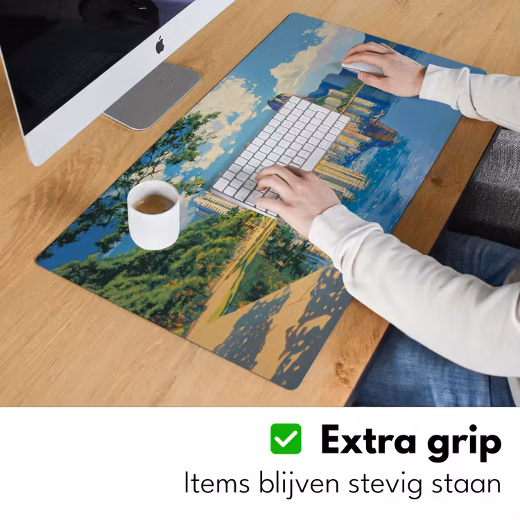 Berg - Skyline - Strand - Water Muismat XXL klein -sfeer3