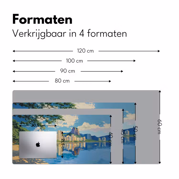 Berg - Skyline - Strand - Water Muismat XXL klein -sfeer5