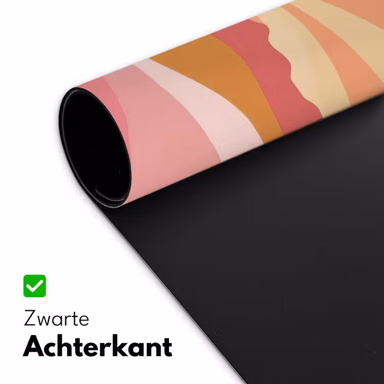 Bergen - Abstract - Zonnestralen - Roze Muismat XXL klein -sfeer2