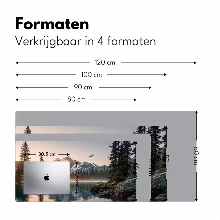Bergen - Water - Bomen Muismat XXL klein -sfeer5