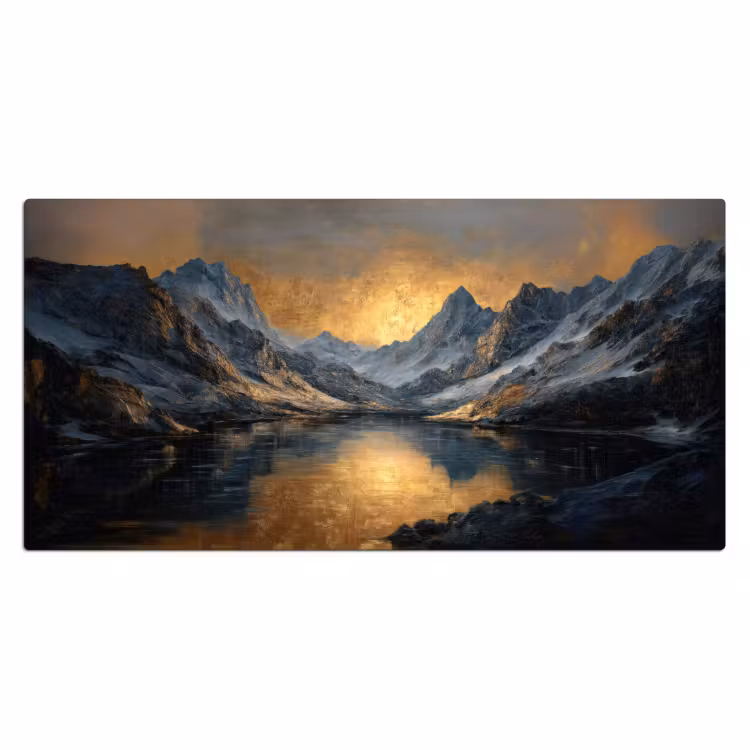 Berglandschap met Gouden Zonsondergang Muismat XXL klein -3d_leeg
