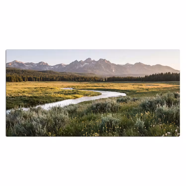 Berglandschap - Rivier - Bos Muismat XXL klein -3d_leeg