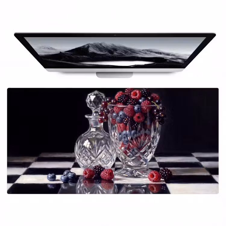 Bureau onderlegger - Bessen - Kristal - Stilleven - Bessen - Kristal - Stilleven Muismat XXL klein