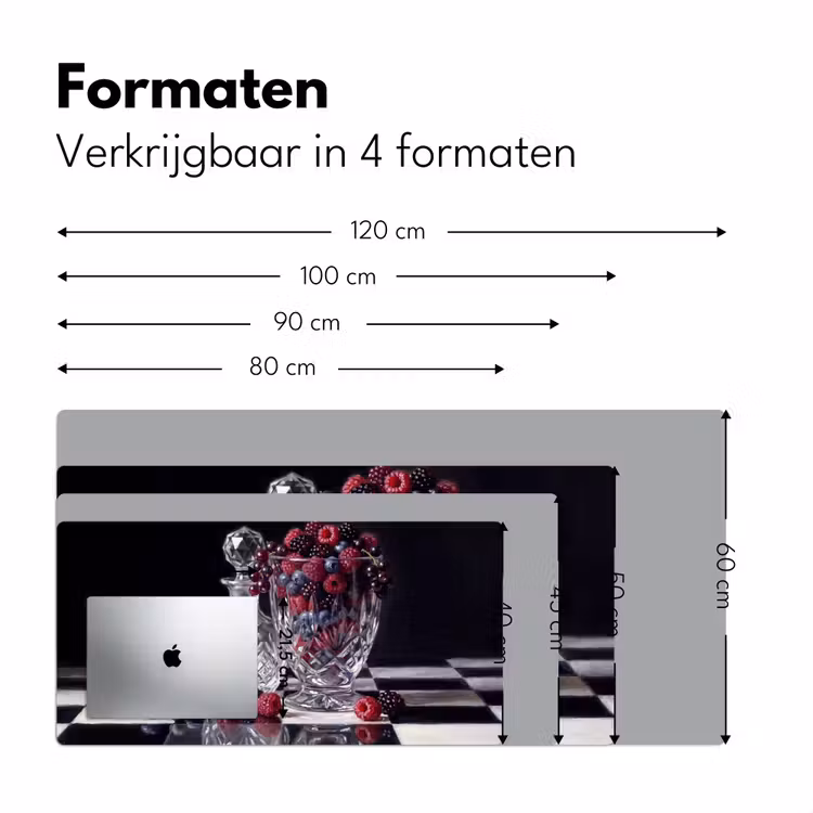 Bureau onderlegger - Bessen - Kristal - Stilleven - Bessen - Kristal - Stilleven Muismat XXL klein