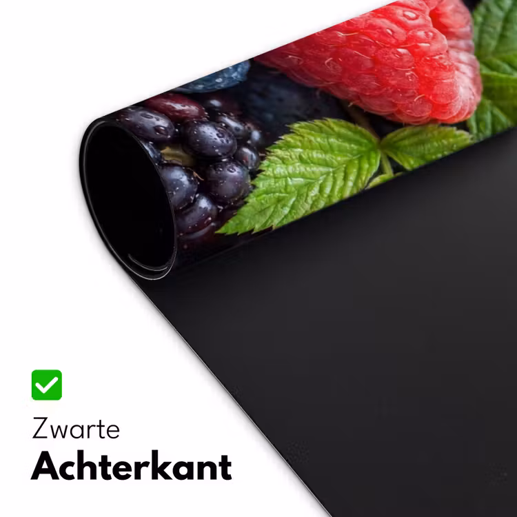 Bessen - Vers - Waterdruppels - Kleurrijk - Eten Muismat XXL klein -sfeer2