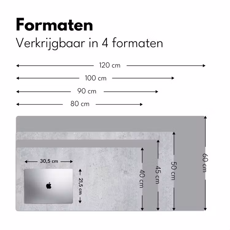 Beton - Textuur - Achtergrond - Grijs - Industrieel Muismat XXL klein -sfeer5